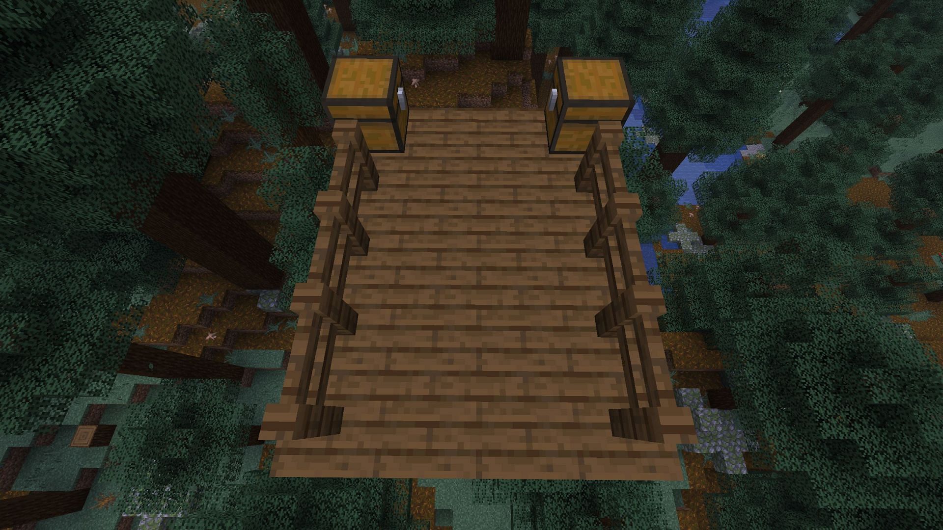 Platform with fences on either side (Image via Sportskeeda Gaming || Mojang Studios)